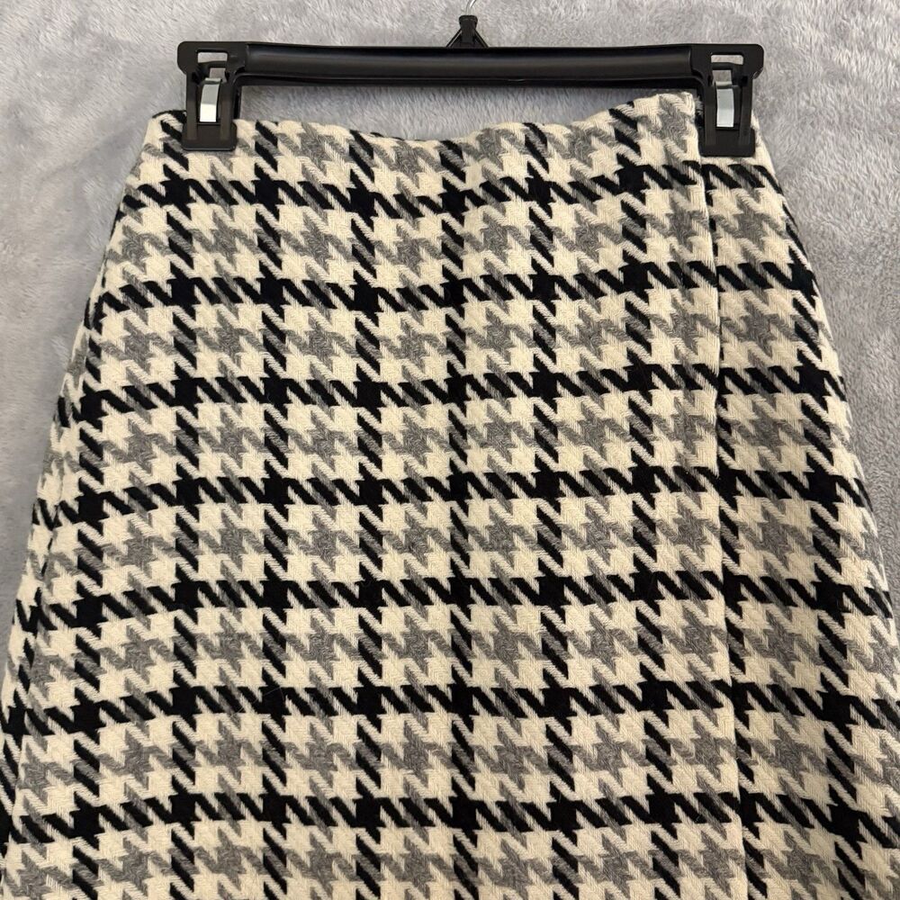Giordano Ladies Skirt Size 25 Wool Nylon Houndstooth Straight Fully Lined